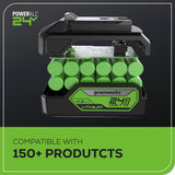 Greenworks 24V Brushless Cordless Belt Sander Kit with Dust Bag and 60 Grit Sandpaper, 4Ah Battery and Charger Included