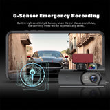 1080P 3 Channel DashCam, Front Inside Rear Triple Cam with 32GB Card