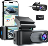 NEXPOW Front and Rear 4K Full HD Dash Cam with Built-in WiFi GPS