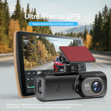 1080P 3 Channel DashCam, Front Inside Rear Triple Cam with 32GB Card