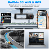 NEXPOW Front and Rear 4K Full HD Dash Cam with Built-in WiFi GPS