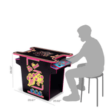 Arcade1Up Ms. Pac-man Retro Home Arcade Table with 12 Classic Games, Head-to-Head Arcade Machine