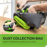 Greenworks 24V Brushless Cordless Belt Sander Kit with Dust Bag and 60 Grit Sandpaper, 4Ah Battery and Charger Included