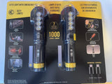 KC Auto Light with Emergency Tool, 2 Pack 1000 Lumen Rechargeable Flashlight Set
