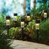 Mainstays Solar Powered LED Classic Column Pathway Light Set, 6 Count