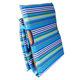 Melino Folding Acacia Wood Frame Beach Lounger with Tray Table