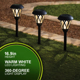 Mainstays Solar Lattice Pathway Lighting Set, 6 Count LED Light with Glass Lens