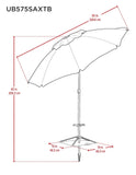Tommy Bahama ANCHORX 7.5’ Beach Umbrella - Adjustable Height Octagonal Umbrella