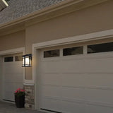 Lutec Craftsman Style Wall Lantern – Matte Black Aluminum Light with Glass Panel