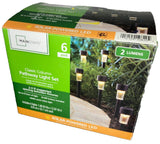Mainstays Solar Powered LED Classic Column Pathway Light Set 6 Pack