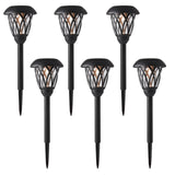 Mainstays Solar Lattice Pathway Lighting Set, 6 Count LED Light with Glass Lens