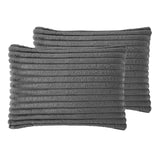 Frye 2" Solid Channel Luxury Faux Fur Comforter 3 Piece Queen Set, Reversible