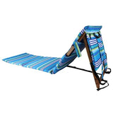 Melino Folding Acacia Wood Frame Beach Lounger with Tray Table