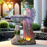 Lumiartisan Solar Angel Garden Statue with Color-Changing LED, Waterproof Resin Outdoor Angel Figurine