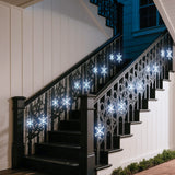 9 ft Snowflake Christmas String Lights, 150 LED Blue & Cool White Hanging Snowfall Lights