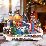 Disney Animated Holiday Village with Music, 24 LED Lights & Timer