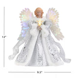 Mr. Christmas 12" Animated Celestial Angel Tree Topper with Illuminated Wings & Lighted Star