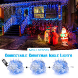 360 LED Icicle Christmas Lights, 29.5 ft Connectable Waterproof Curtain String Lights
