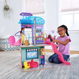 KidKraft Luxe Life 2-in-1 Wooden Airport & Jet Plane Doll Playset – 360° Spinning Base & 15+ Accessories