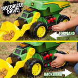 John Deere 18-Inch 2-in-1 Dig Rig Toy Dump Truck, Motorized Lights & Sounds