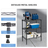 3-Tier Metal Wire Shelving Rack – 30" H Heavy-Duty Adjustable Storage Shelf