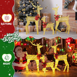 4FT Lighted Christmas Reindeer Family Set – 3-Piece Outdoor Yard Decoration with 200 Warm White LEDs