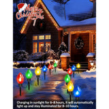 2 Pack Solar C9 Christmas Pathway Lights – 25 ft Outdoor Holiday String Lights with 12 Large LED Bulbs