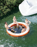 EuKer Inflatable Floating Island 8 ft x 8 ft with Mesh Water Hammock, Portable Floating Dock