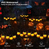 4 Pack Halloween Solar Pumpkin Stake Lights – 24 LED Swaying Jack-O'-Lantern Pathway Lights