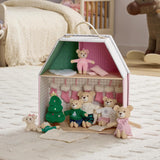 Two-story Tiny Plush Animal Family Dollhouse Playset with 6 Plush Bear or Mouse