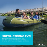 Intex Seahawk 4 Inflatable Boat Set with 54-Inch Oars, High-Output Pump & Fishing Rod Holders