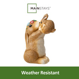 Mainstays Resin Mother & Baby Bunny Garden Statue, 12.1" H Outdoor Rabbit Sculpture