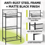 3-Tier Narrow Bathroom Shelf – 17.3" × 10.6" × 35.6" Metal Floor Storage Stand