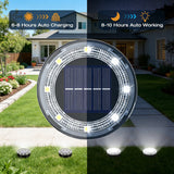 12 Pack Solar In-Ground Lights – 8 LED Flat Landscape Lights