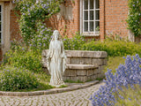 30" Virgin Mary Outdoor Statue, Blessed Mother Religious Garden Sculpture, Magnesium Oxide Décor