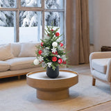 36" CGH Pre-Lit Mixed Pine Decorated Artificial Christmas Tree with 70 Warm White LED Lights and Timer