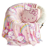 Kids Licensed Faux Fur Pillow & 50" x 70" Throw Set – Hello Kitty or Stitch