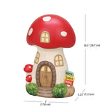 Mainstays 10.5" Red Mushroom House Garden Statue, Resin Fairy Cottage Outdoor Décor