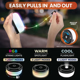 Bell + Howell 50 ft Retractable Camping String Lights, 125 LED Color Changing Outdoor Lights
