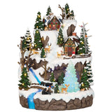 18.5" Snowy Woodland Christmas Village with 88 LED Lights, Music and Rotating Tree