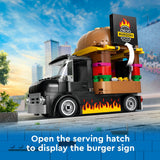 LEGO City Burger Truck 60404 Building Set, Food Truck Toy with Minifigures