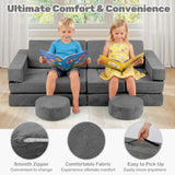 13-Piece INFANS Modular Kids’ Play Couch – Convertible Foam Fort-Building Sectional Sofa
