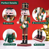 12" Wooden Nutcracker Soldier – Sword, Movable Jaw & Gift Box