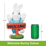 Mainstays 11.5" Welcome Bunny Garden Statue, Resin Easter Rabbit Décor