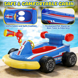 Kids Racing Car Pool Float with Water Blaster, Inflatable Ride-On Pool Toy
