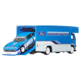 2-Piece Hot Wheels Team Transport Set – 1:64 Race Car & Matching Hauler, Styles May Vary