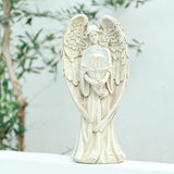 11.5" H Solar Garden Angel Statue, Weatherproof Resin Angel Figurine with Warm LED Light