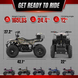 Aoemoe 40 cc Teen Gas ATV, 4-Stroke 4-Wheeler with 3 Speed Settings, Up to 15 mph