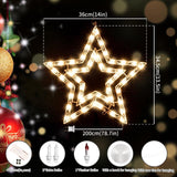 14" Lighted Star Christmas Window Silhouette Decoration with 50 Clear Lights