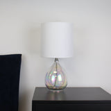 Mainstays 16"H Iridescent Glass Lamp with White Shade